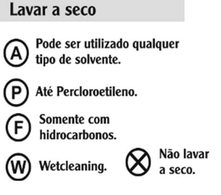 Símbolos que indicam como deve ser feita a lavagem a seco (Foto / Divulgação / Quality Lavanderia)