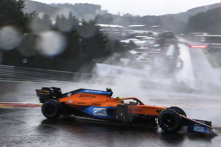 Lando Norris bateu fortemente durante o Q3 da classificação do GP da Bélgica 