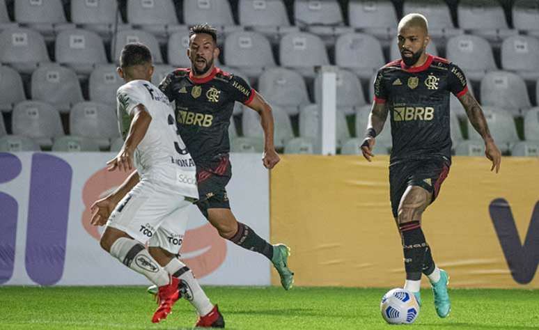 Gabigol foi à rede três vezes contra o Santos (Foto: Alexandre Vidal / Flamengo)