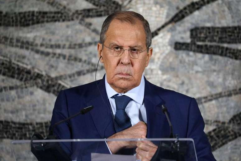 Ministro das Rela&ccedil;&otilde;es Exteriores da R&uacute;ssia, Sergei Lavrov, durante entrevista coletiva em Roma
27/08/2021 Minist&eacute;rio das Rela&ccedil;&otilde;es Exteriores da R&uacute;ssia/Divulga&ccedil;&atilde;o via REUTERS