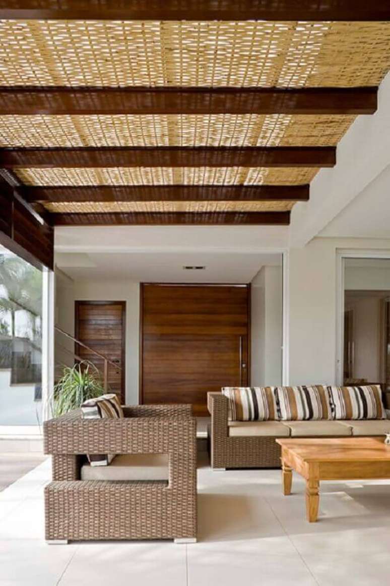 46. Tipos de sofás de vime para decoração de varanda – Foto: DG Arquitetura + Design