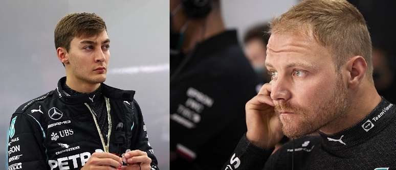 Russell e Bottas: juventude vs. experiência em decisão para a Mercedes em 2022.