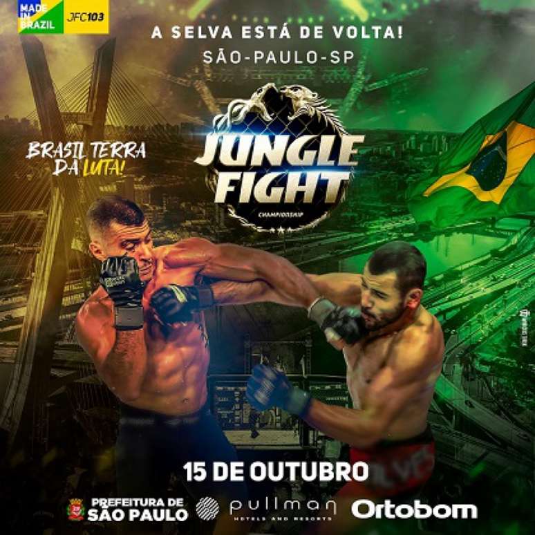 Edição 103 do Jungle Fight vai acontecer no dia 15 de outubro, em São Paulo (Foto: Divulgação)