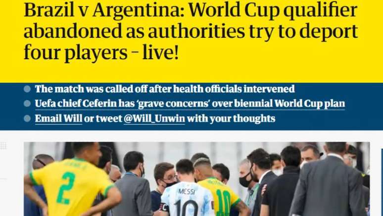 O The Guardian destacou a tentativa das autoridades brasileiras de deportar jogadores argentinos irregulares