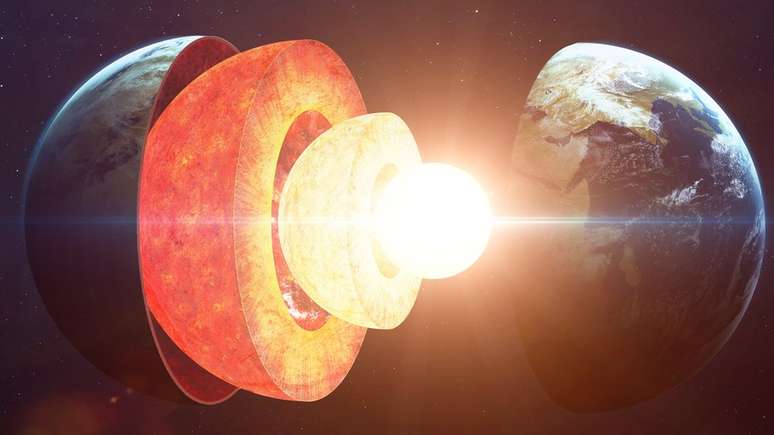 Ondas sísmicas sugerem que o núcleo de ferro sólido da Terra é assimétrico