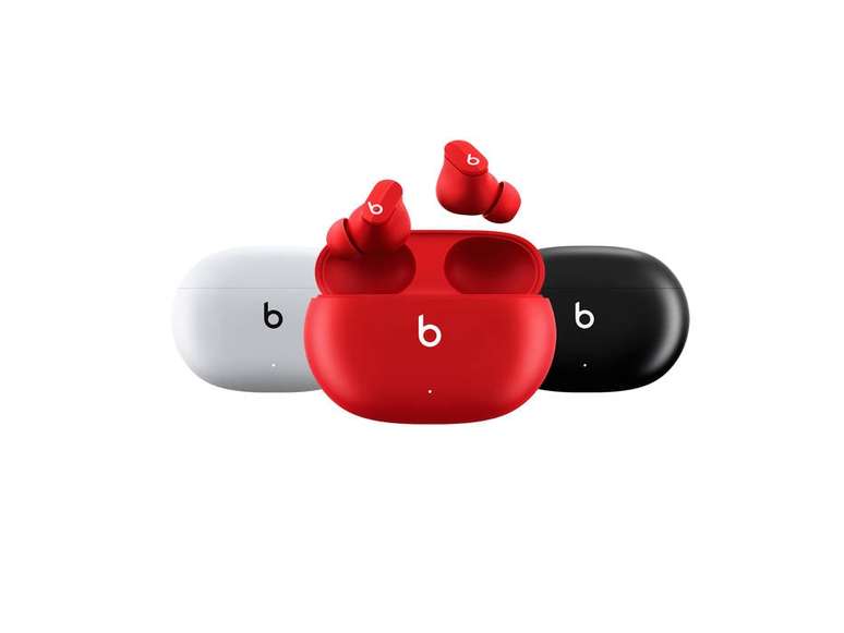 Por R$ 1,8 mil, Beats Studio Buds vêm em três cores: branco, vermelho e preto