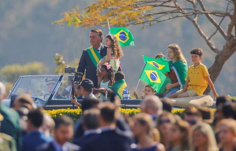 Bolsonaro em cerim&ocirc;nia pelo Dia da Independ&ecirc;ncia, em Bras&iacute;lia
7/7/2021 REUTERS/Adriano Machado