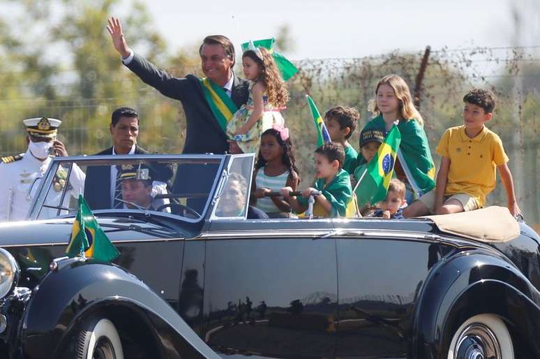 Presidente Jair Bolsonaro durante cerim&ocirc;nia do Dia da Independ&ecirc;ncia em Bras&iacute;lia
07/09/2021
REUTERS/Adriano Machado