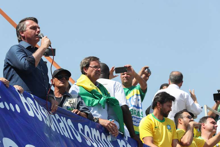 Bolsonaro durante ato de 7 de Setembro em Brasília
