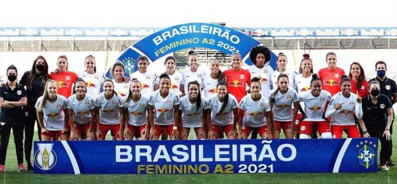 Bragantinas campeãs da A2 no Brasileirão Feminino (Divulgação/Red Bull Bragantino)