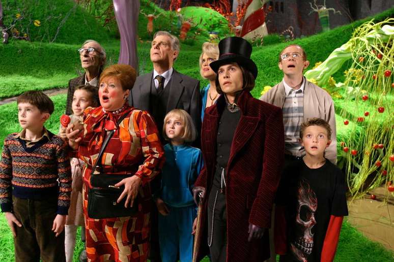 Cena do filme 'A Fantástica Fabrica de Chocolate', de Tim Burton, com Johnny Depp