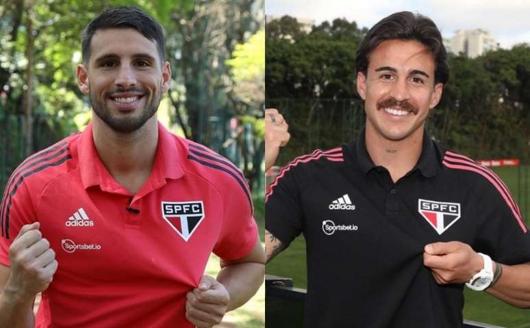 Calleri e Gabriel não têm data para estrear no time do São Paulo (Foto: Reprodução/ Twitter @SaoPauloFC)