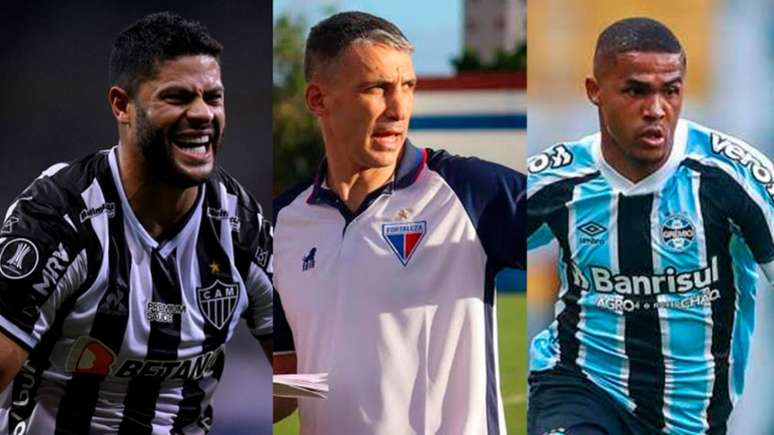 Galo e Fortaleza terminaram primeiro turno em alta; Grêmio pena na zona do rebaixamento (Montagem LANCE!)