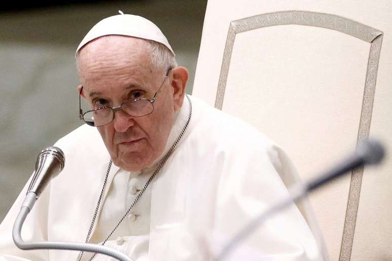 Papa Francisco durante audiência geral semanal no Vaticano
11/08/2021 REUTERS/Guglielmo Mangiapane