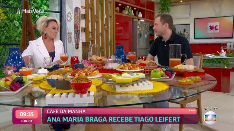 Tiago Leifert tomou café da manhã com Ana Maria Braga