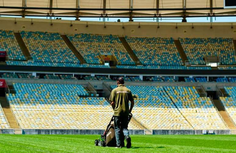 Foto recente do gramado do Maracanã. Estádio é o palco principal dos jogos do Flamengo (Foto: Luã Vitor / Maracanã)