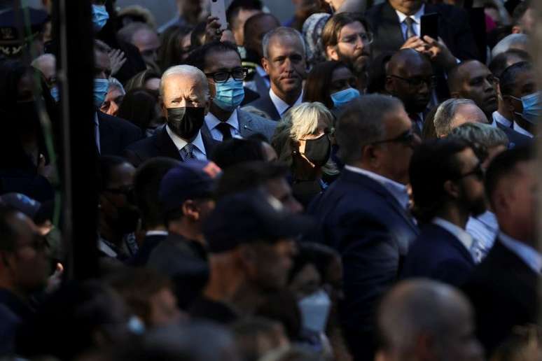 Presidente dos EUA, Joe Biden,  participa de cerimônia que marca o 20º aniversário dos ataques de 11 de setembro de 2001 na cidade de Nova York, Nova York, EUA, 11/09/2021. REUTERS / Jonathan Ernst