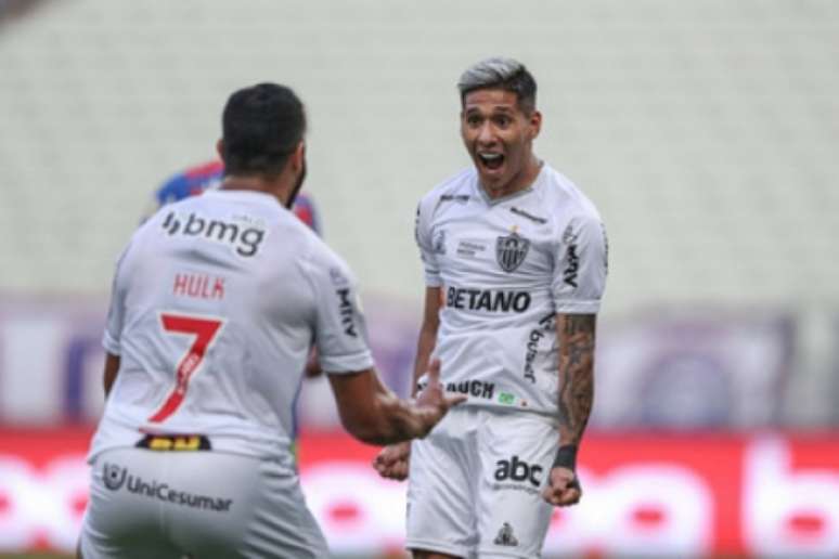 Zaracho comemora o primeiro gol (Pedro Souza/Atlético-MG)