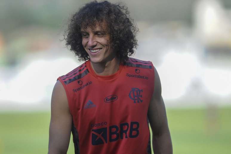 David Luiz treinou no Ninho do Urubu (Foto: Foto: Marcelo Cortes/Flamengo)