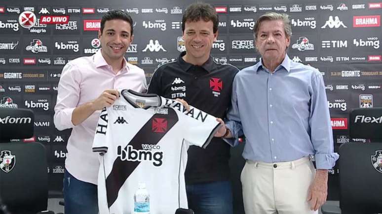 Fernando Diniz é o terceiro técnico do Vasco na temporada (Imagem: Reprodução / Vasco TV)