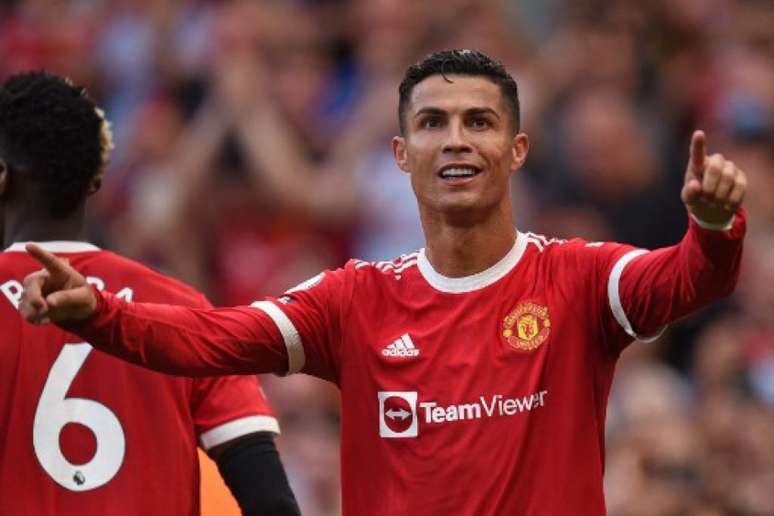 Cristiano Ronaldo estreou com gol pelo Manchester United (Foto: Oli Scarff/AFP)