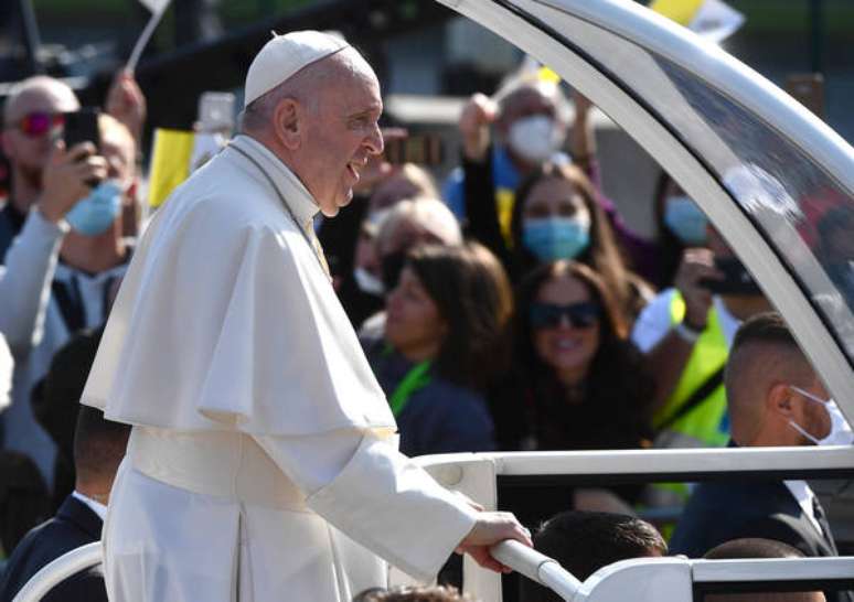 Papa Francisco durante visita à Eslováquia