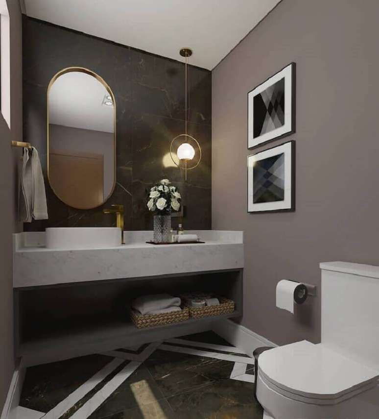62. Tons de cinza para decoração de banheiro bonito e moderno – Foto: Ventana Arquitetura