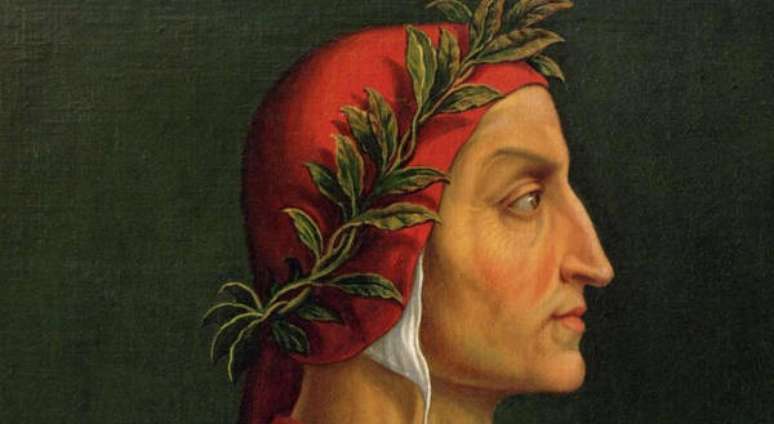 Retrato de Dante Alighieri, o 'sumo poeta' italiano