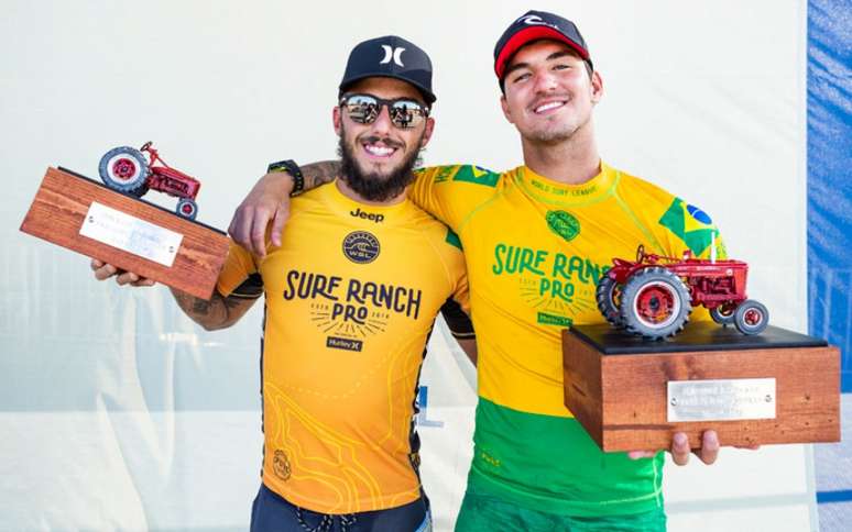 Filipe Toledo e Gabriel Medina no Surf Ranch (Foto: Kelly Cestari / WSL)