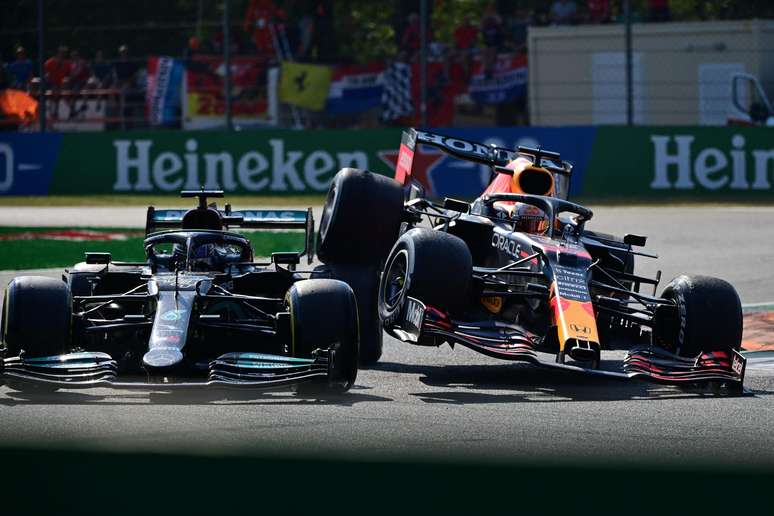 Verstappen e Hamilton bateram no GP da Itália.