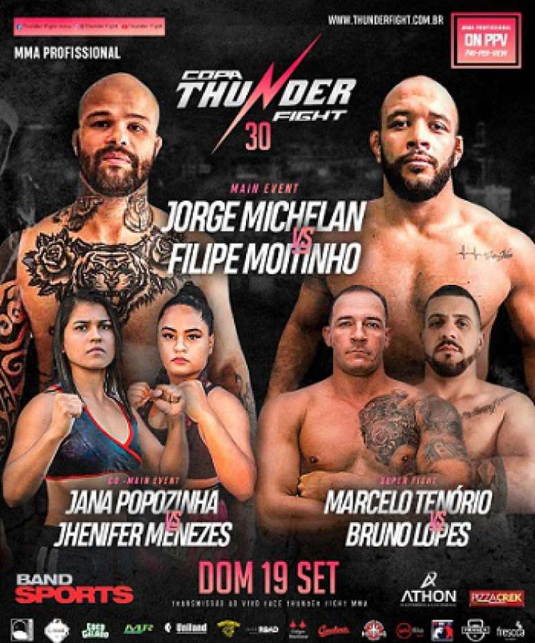 Card do Thunder Fight 30 será realizado no próximo domingo (Foto: Divulgação)