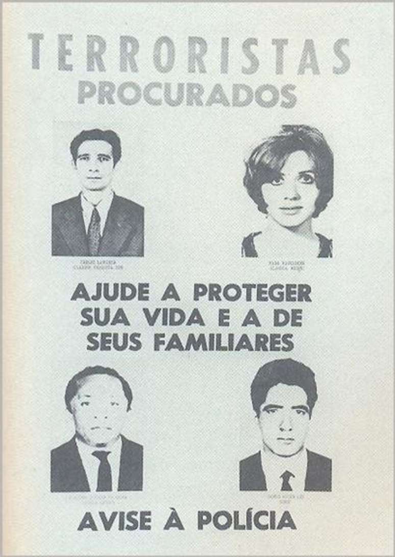 Lamarca em cartaz que fala em 'terroristas procurados'