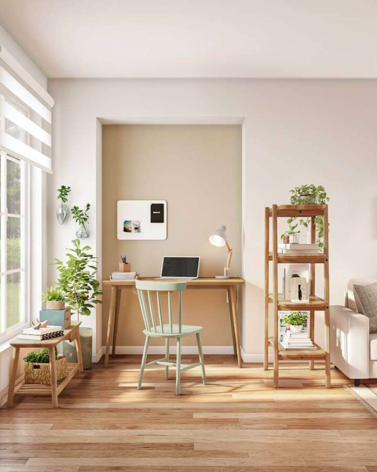 2. Em um espaço com iluminação natural, o home office pode se tornar um refúgio – Foto: Tok&Stok