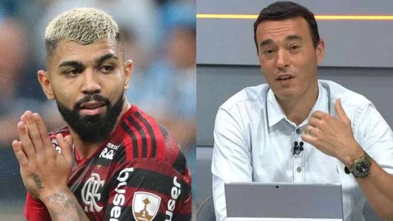 Atacante do Flamengo e da Seleção Brasileira, Gabigol foi suspenso por duas partidas pelo STJD por reclamações em partida contra o Internacional; Rizek não aprovou julgamento (Montagem Lance)