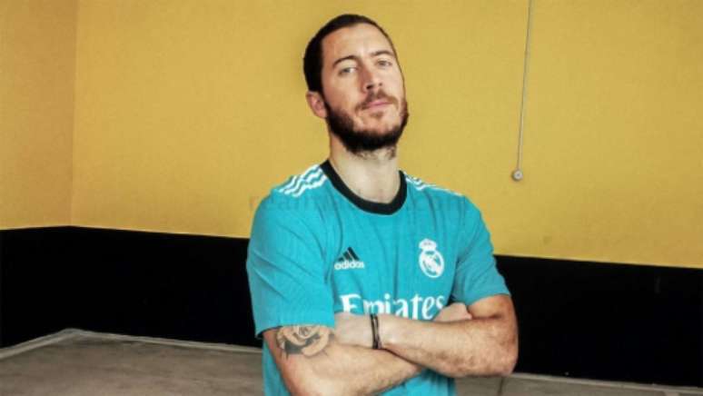 Eden Hazard também foi um dos modelos do Real Madrid (Foto: Divulgação / Real Madrid)