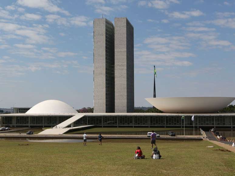 Palácio do Congresso Nacional na Esplanada dos Ministérios em Brasília