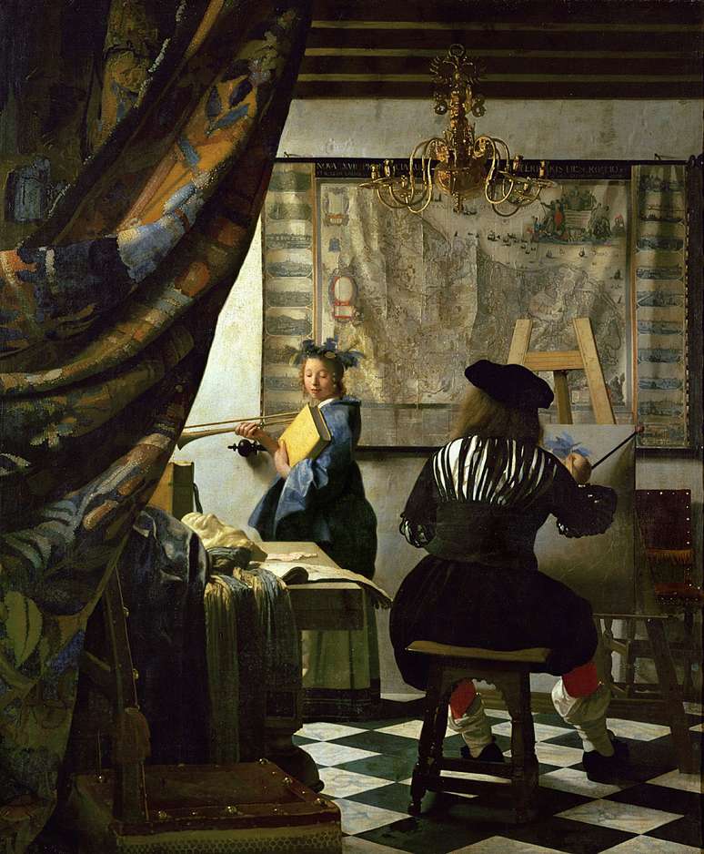 Será ele? Especialistas acreditam que Vermeer talvez tenha feito seu autorretrato de costas em 'A Arte da Pintura'