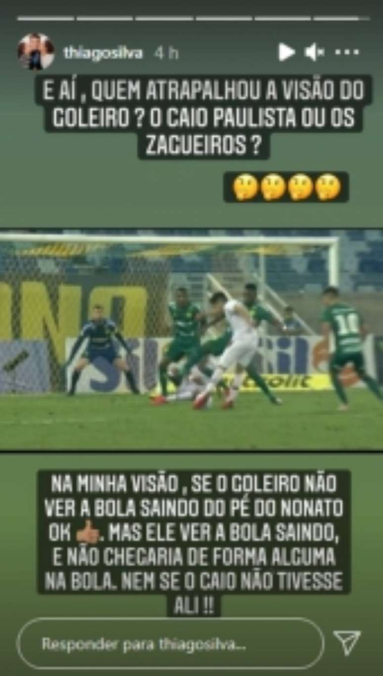 Thiago Silva criticou lance contra o Fluminense (Foto: Reprodução)