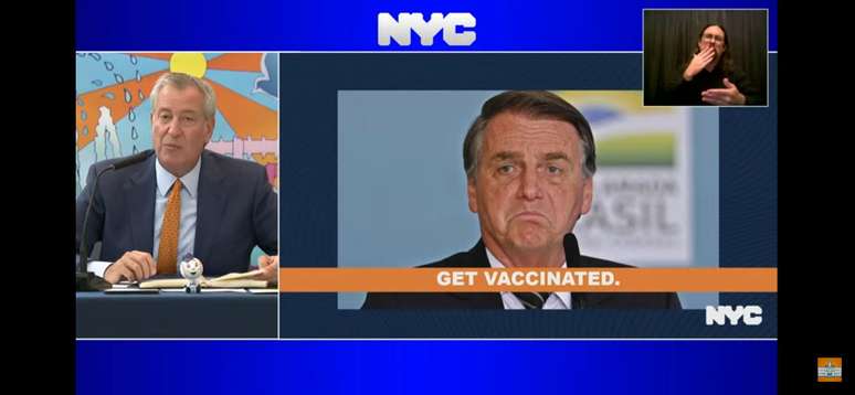 Prefeito de NY Bill de Blasio diz que Bolsonaro não deveria vir à cidade se não quer se vacinar