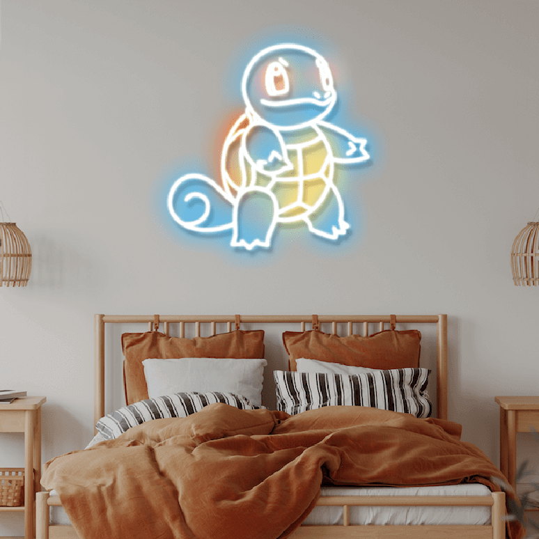 16. Aposte em personagens famosos para compor o décor do quarto neon. Fonte: Neozine