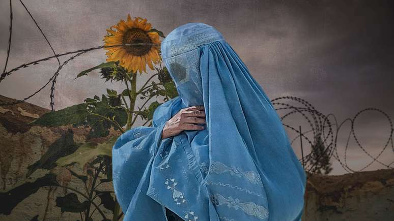 Com Talebã, situação das maternidades no Afeganistão piorou muito (na imagem, ilustração a partir de fotos Getty Images)