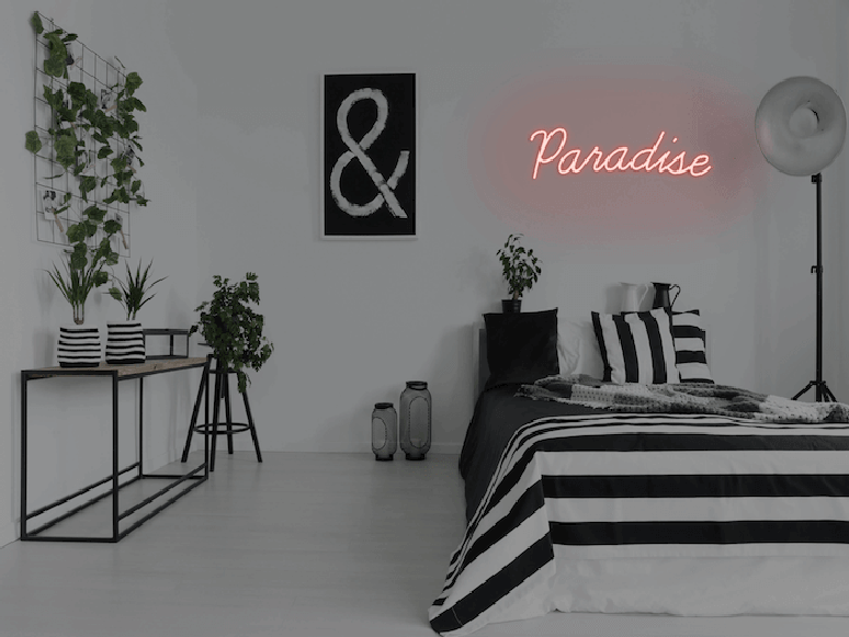 48. Transforme seu quarto neon em um verdadeiro paraíso. Fonte: Neon MFG