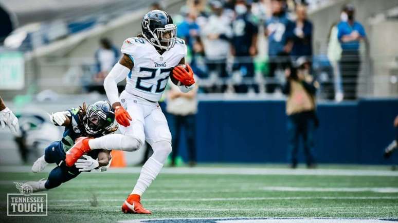 Derrick Henry anotou três touchdowns na vitória contra o Seattle Seahawks (Donald Page/Tennessee Titans)