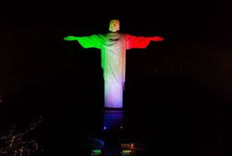 Cristo Redentor será novamente iluminado com as cores da bandeira italiana
