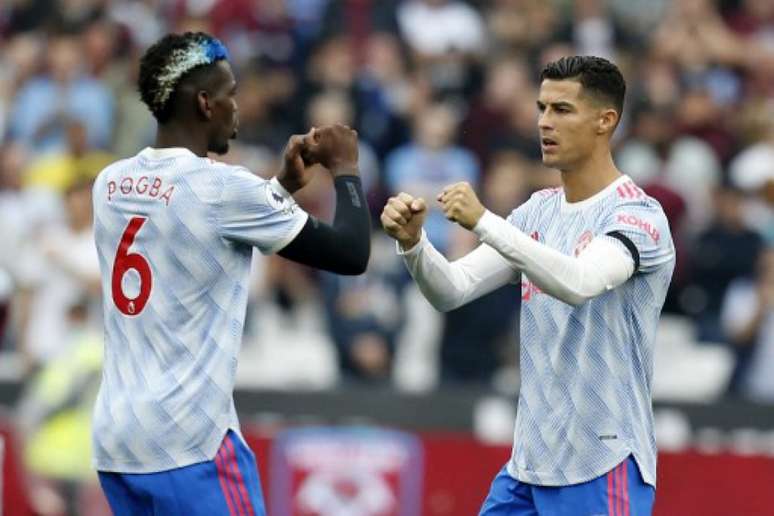 Pogba e CR7 são destaques do Manchester United (Foto: IAN KINGTON / AFP)