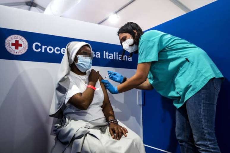 Vacinação contra Covid em Roma, capital da Itália