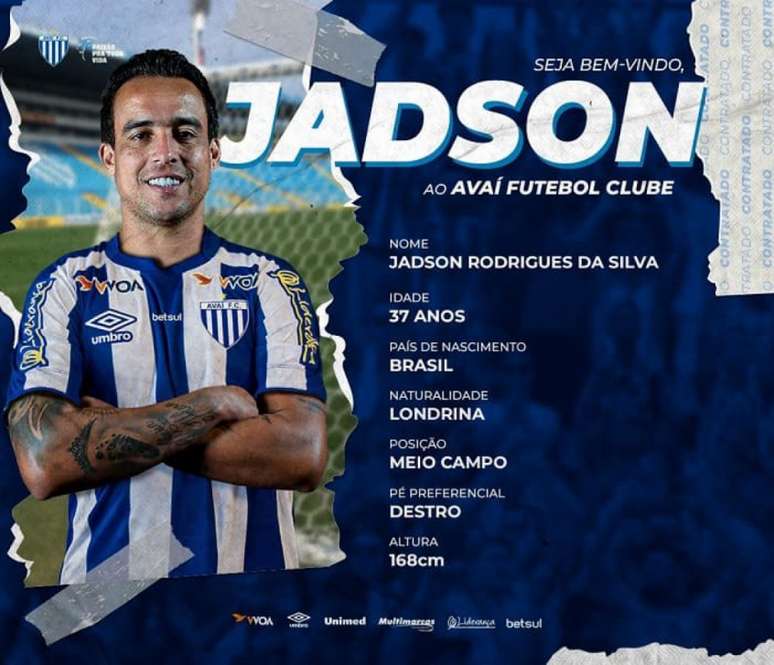 Jogador atuará pela primeira vez no futebol catarinense (Divulgação/Avaí)