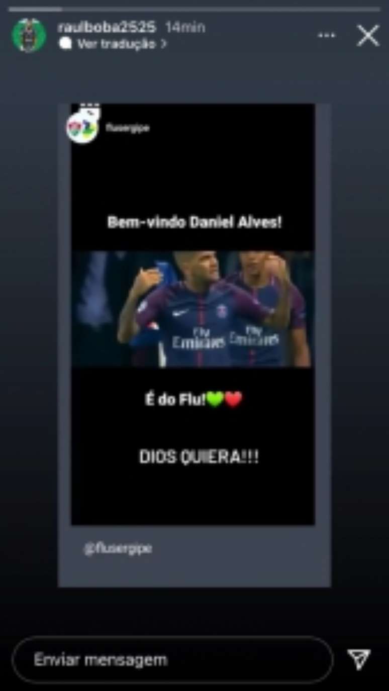 Bobadilla pediu a vinda de Dani Alves (Foto: Reprodução)