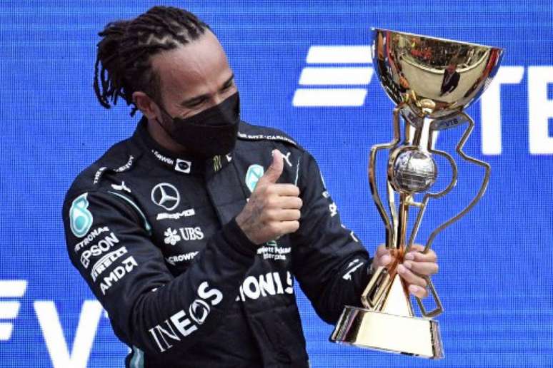 Lewis Hamilton venceu na F1 pela 100° vez (Alexander Nemenov / AFP)