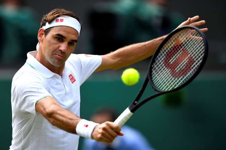 Roger Federer durante partida em Wimbledon
03/07/2021 REUTERS/Toby Melville